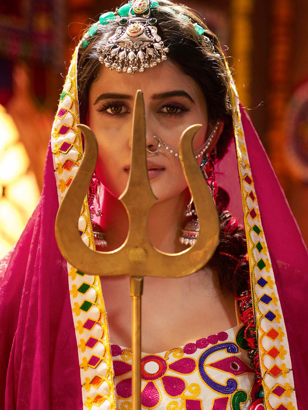 Stunning Multi-Color Cotton Leheriya Print Lehenga Choli With Dupatta