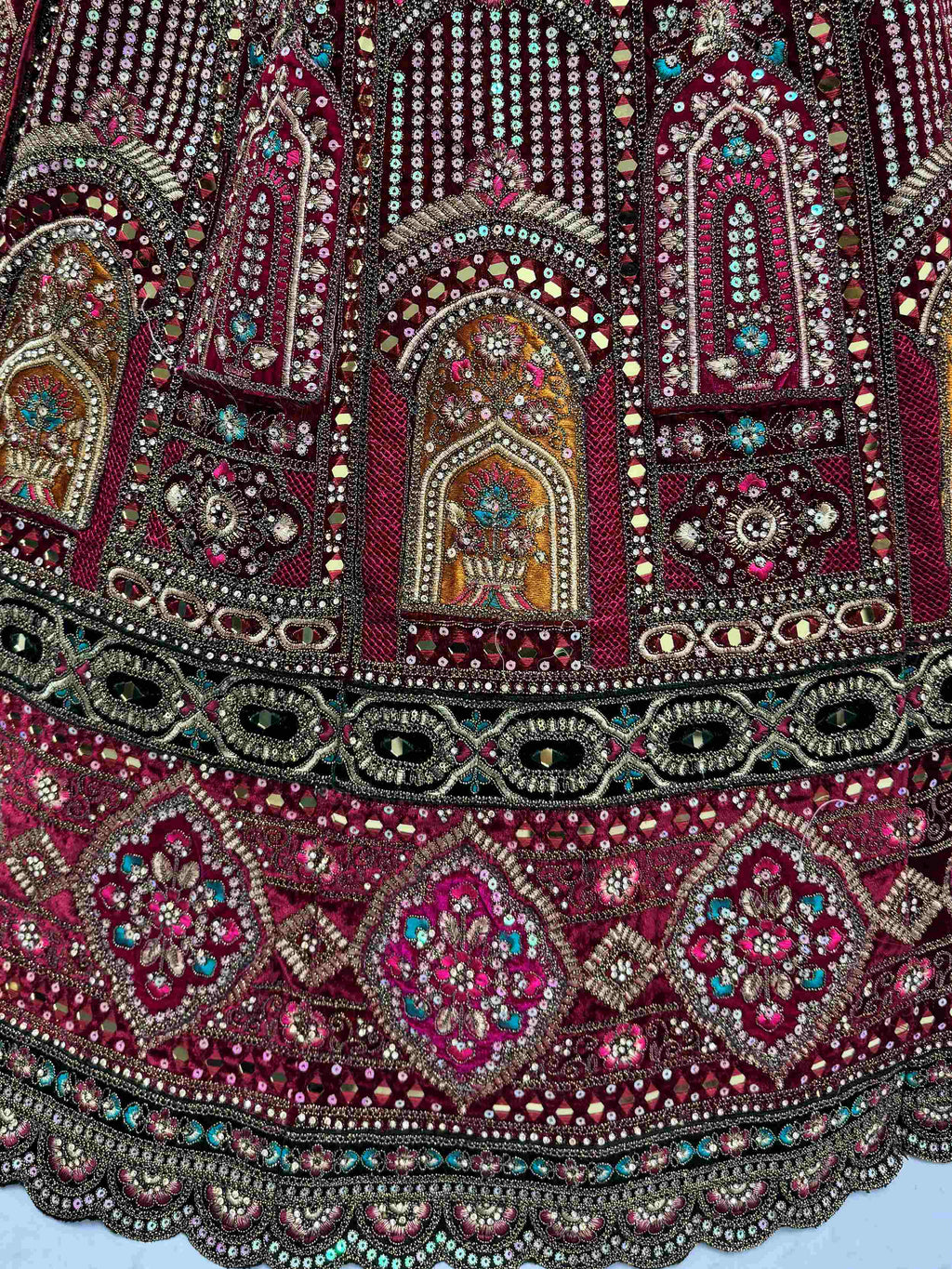 Beautiful Maroon Embroidered Bridal Lehenga Choli With Double Dupatta