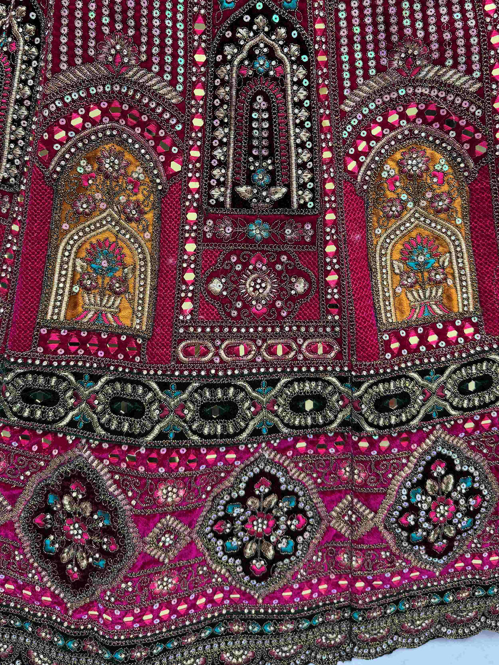 Dazzling Pink Velvet Zircon Work Bridal Lehenga With Double Dupatta