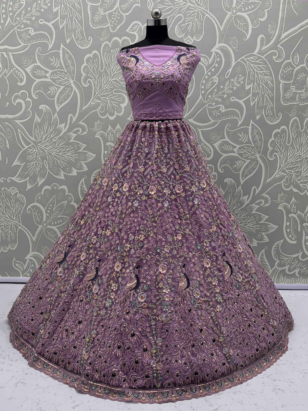 Gorgeous Lavender Net Multi-Thread Work Bridesmaid Lehenga Choli