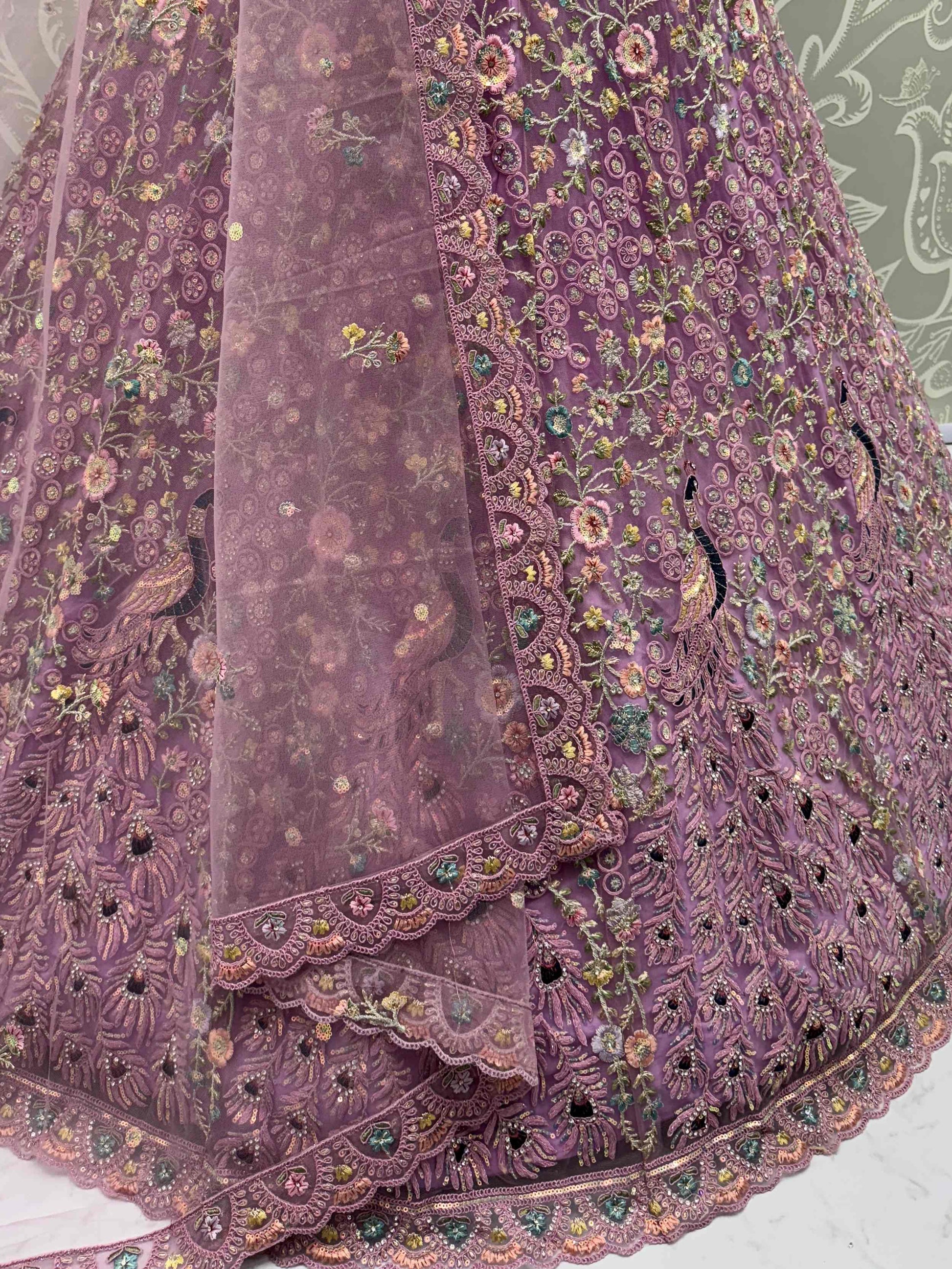 Gorgeous Lavender Net Multi-Thread Work Bridesmaid Lehenga Choli
