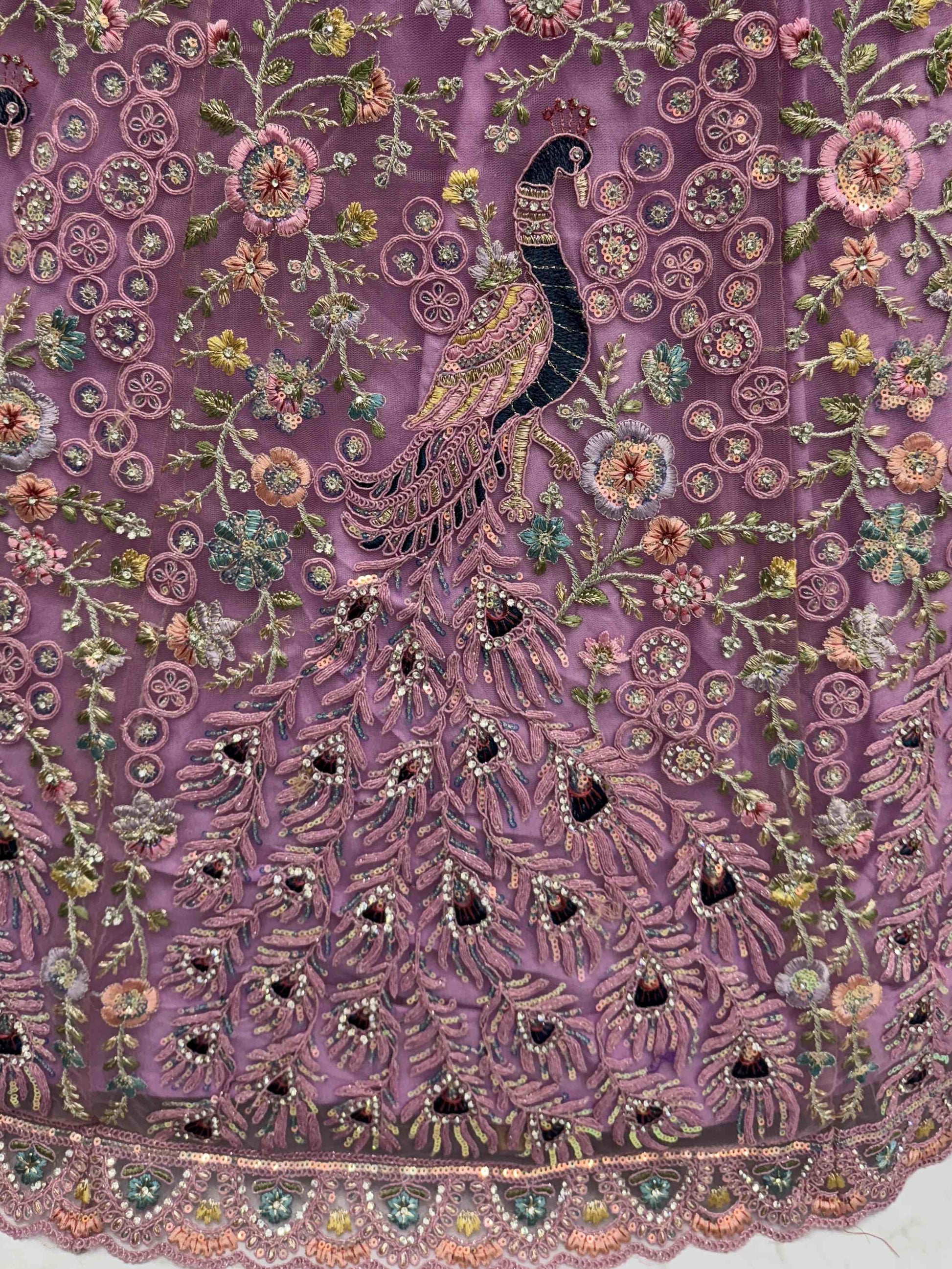 Gorgeous Lavender Net Multi-Thread Work Bridesmaid Lehenga Choli