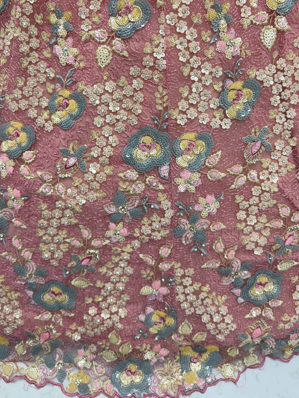 Tantalizing Pink Net Sequins Engagement Wear Lehenga Choli