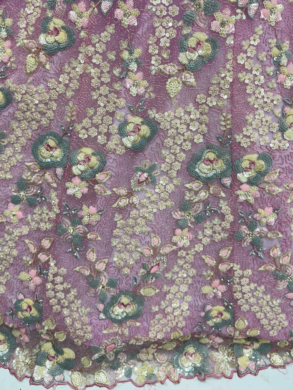 Spectacular Lilac Net Floral Embroidered Function Wear Lehenga Choli