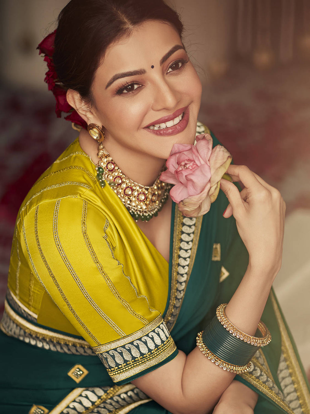 Glorious Green Silk Zari Work Mehendi Wear Saree With Blouse