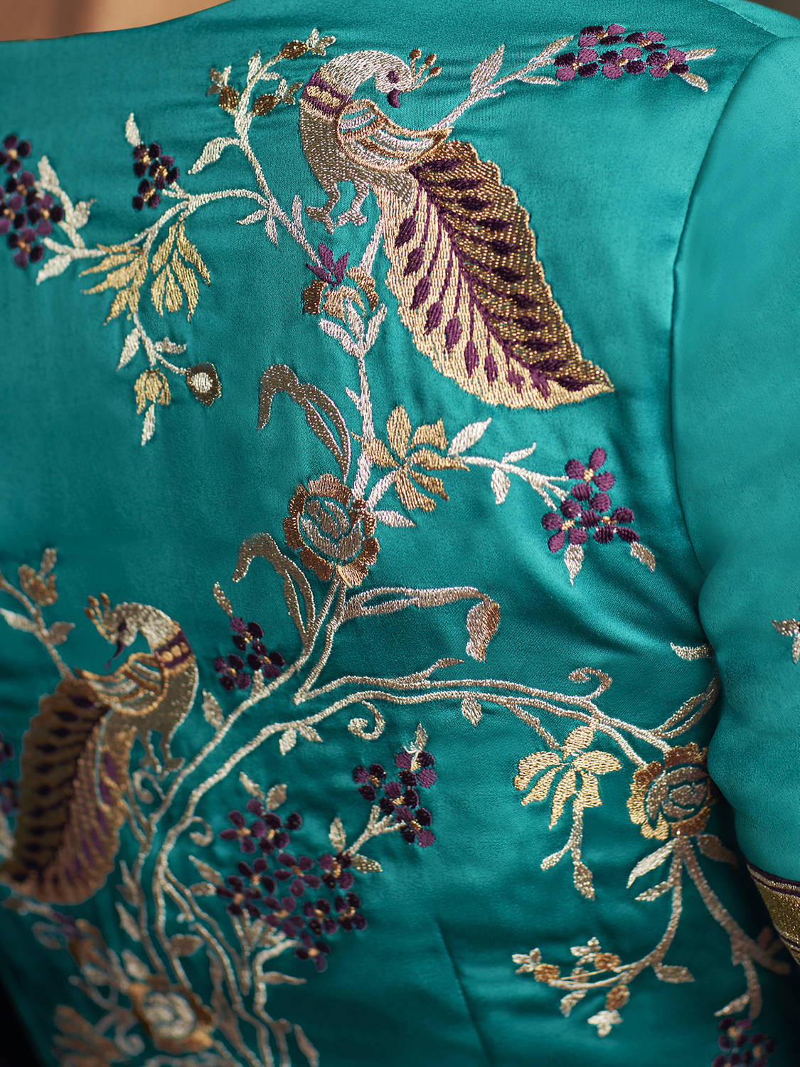 Fantastic Purple Silk Embroidered Reception Wear Saree With Blouse