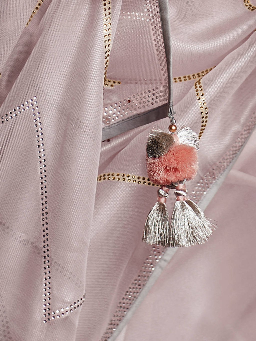 Graceful Light Pink Silk Swarovski Work Designer Saree With Blouse