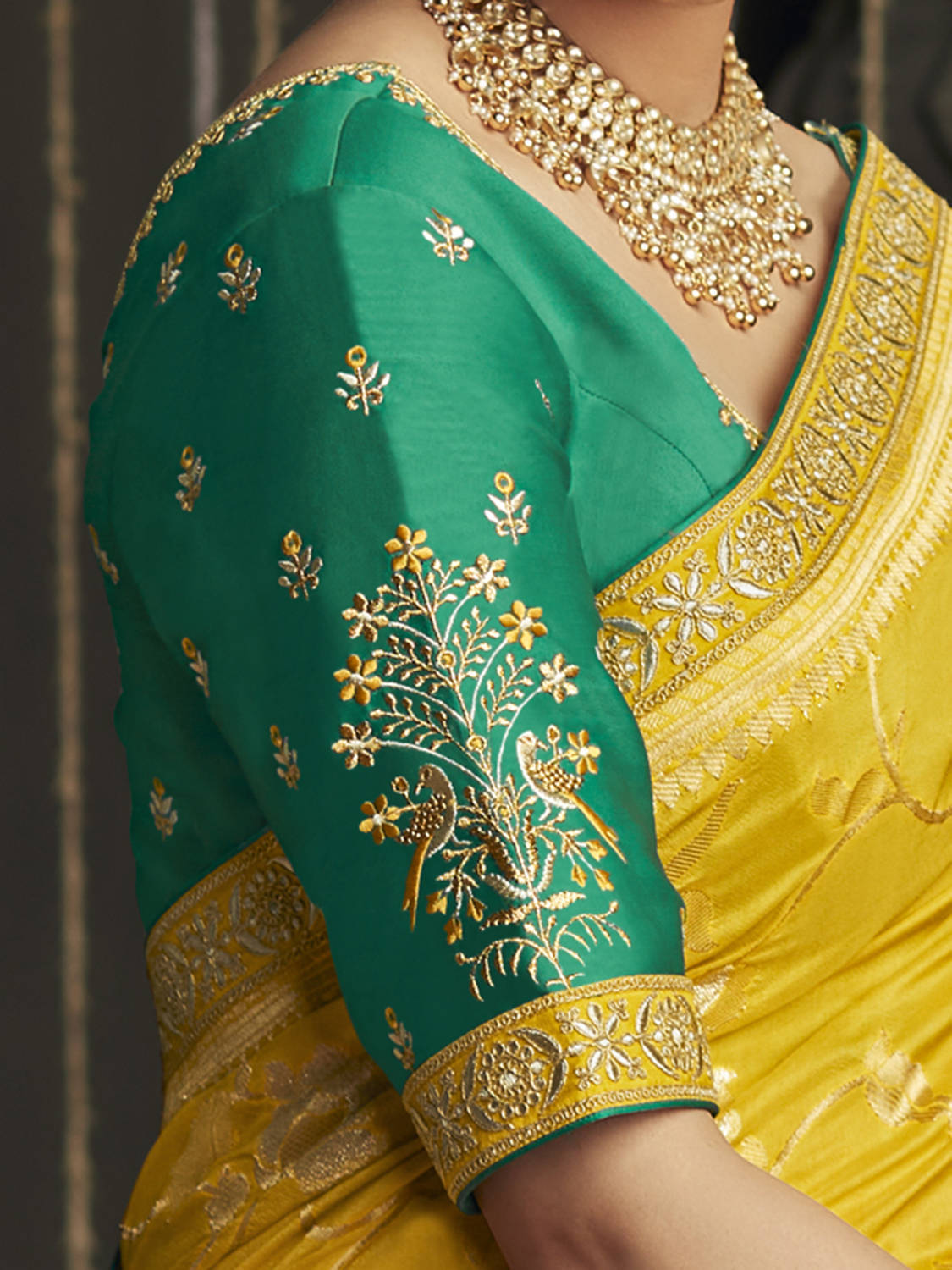 Dazzling Yellow Silk Zari Weaving Function Wear Saree With Blouse