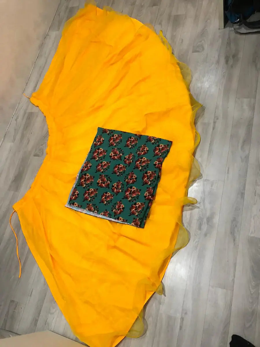 Enchanting Mustard Yellow Organza Function Wear Lehenga Choli