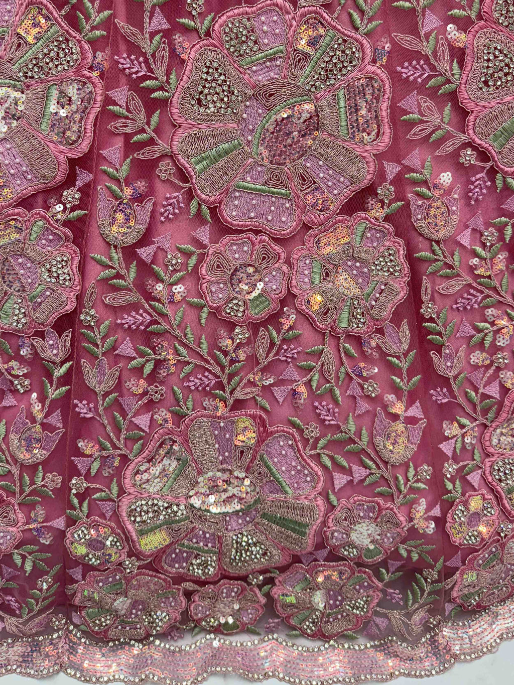 Glamorous Pink Net Sequins Wedding Wear Lehenga Choli With Dupatta