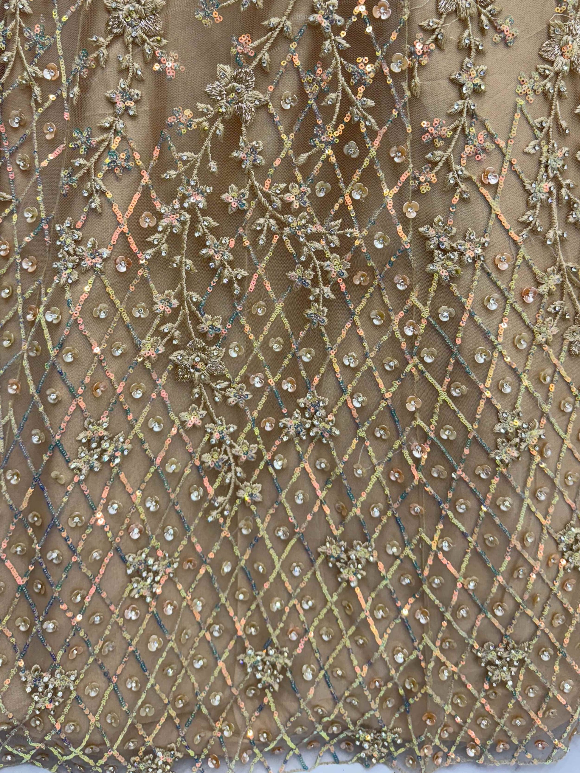 Fantastic Beige Net Multi-Thread Work Wedding Lehenga Choli