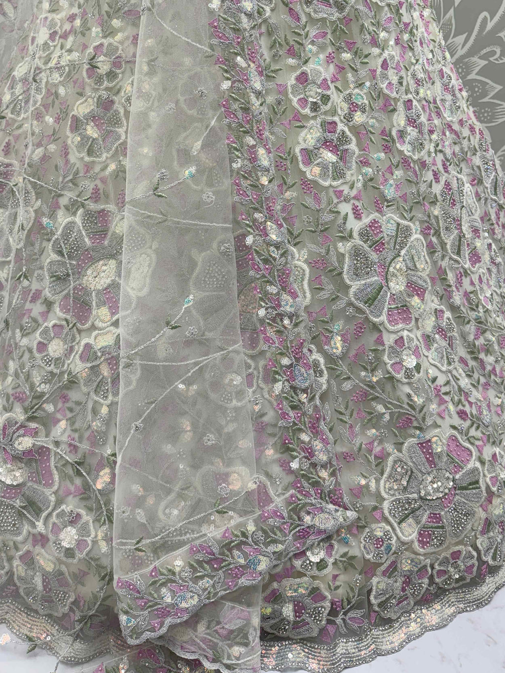 Gorgeous White Net Multi-Thread Work Function Wear Lehenga Choli