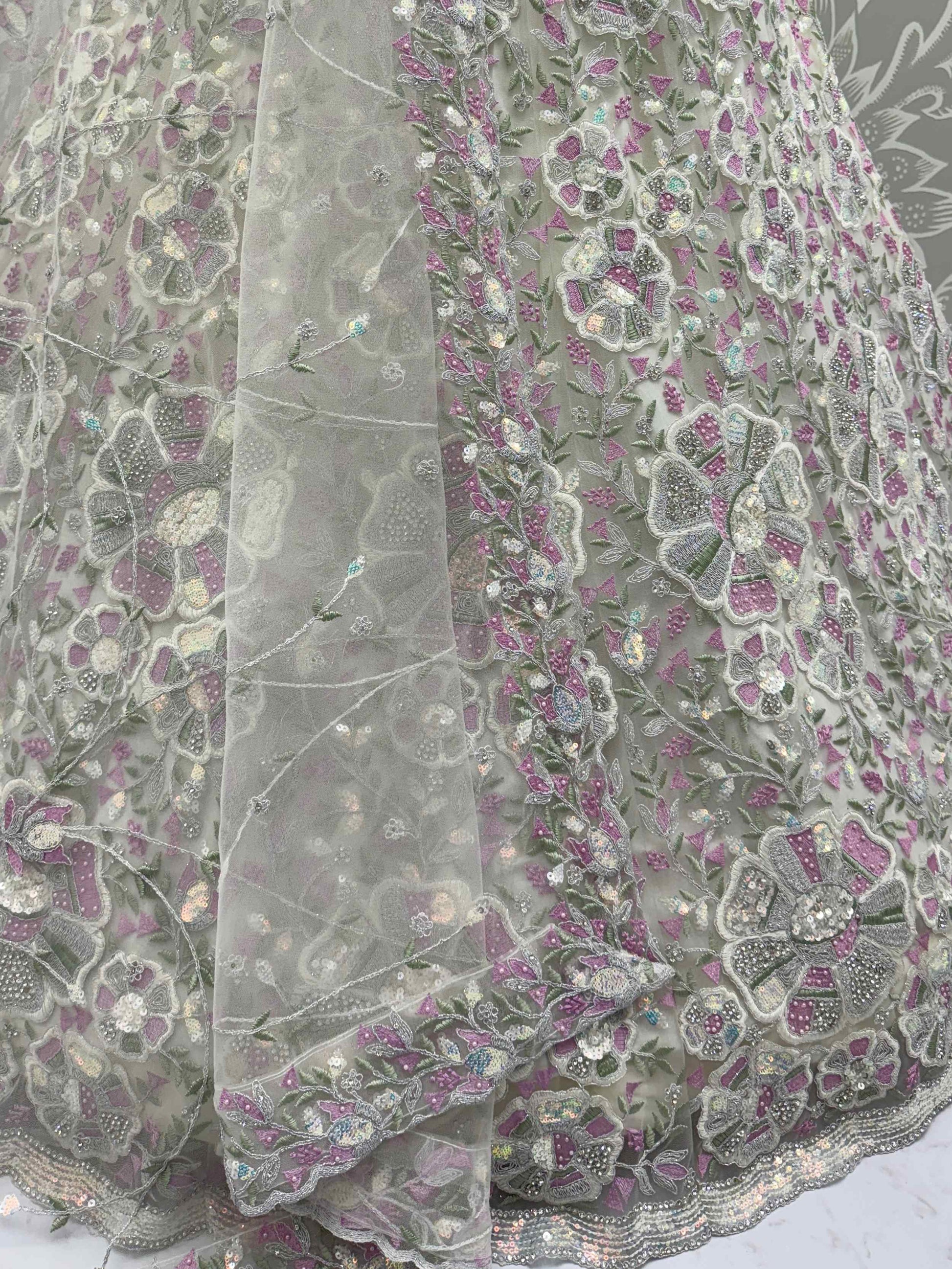 Gorgeous White Net Multi-Thread Work Function Wear Lehenga Choli