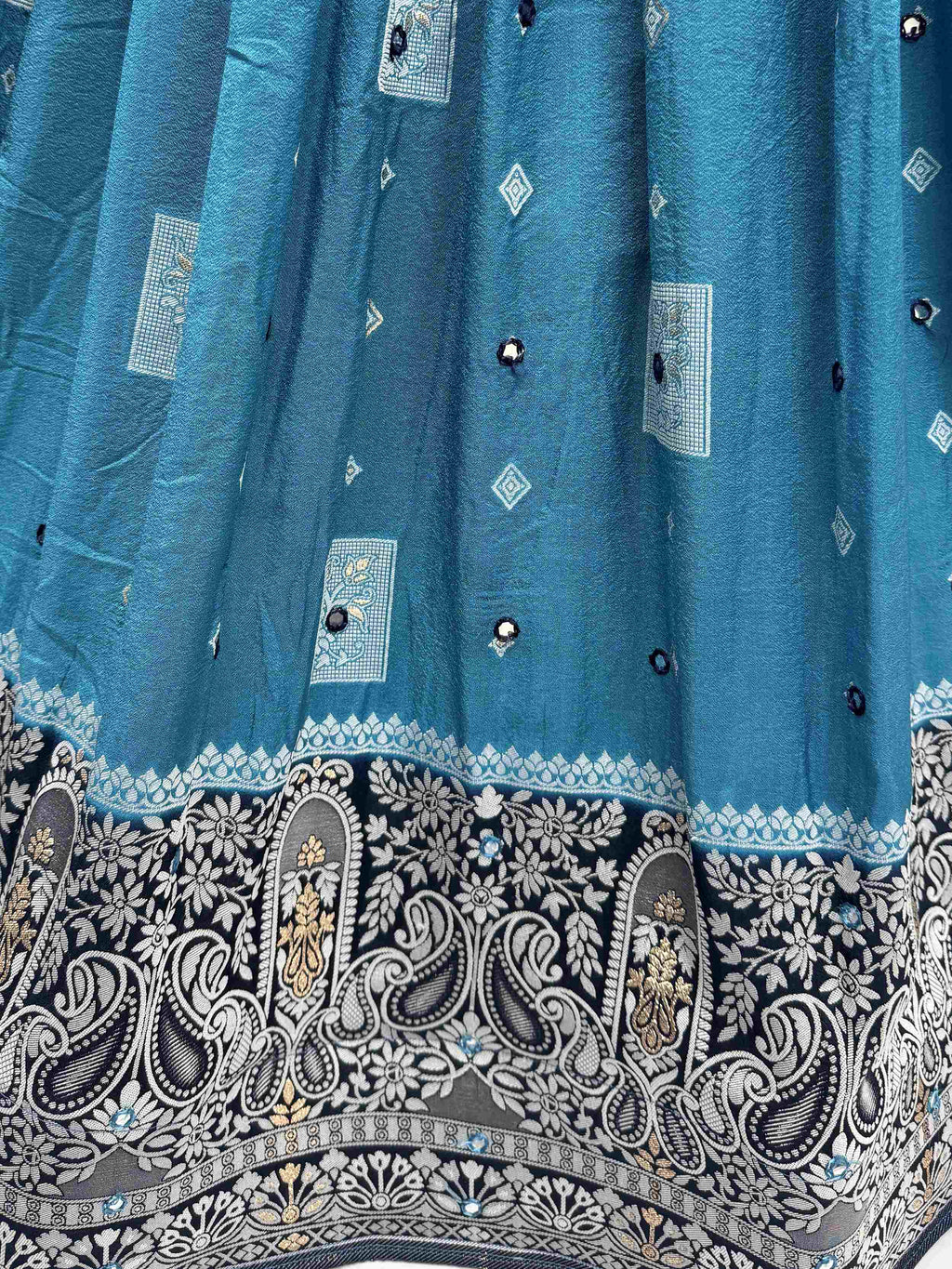 Timeless Blue Zari Embroidered Festival Wear Lehenga Choli