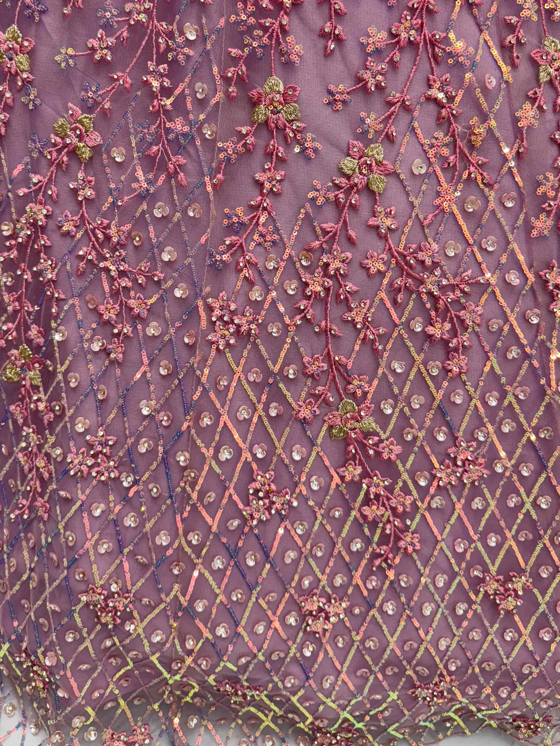 Alluring Lavender Net Zircon Work Lehenga Choli With Dupatta