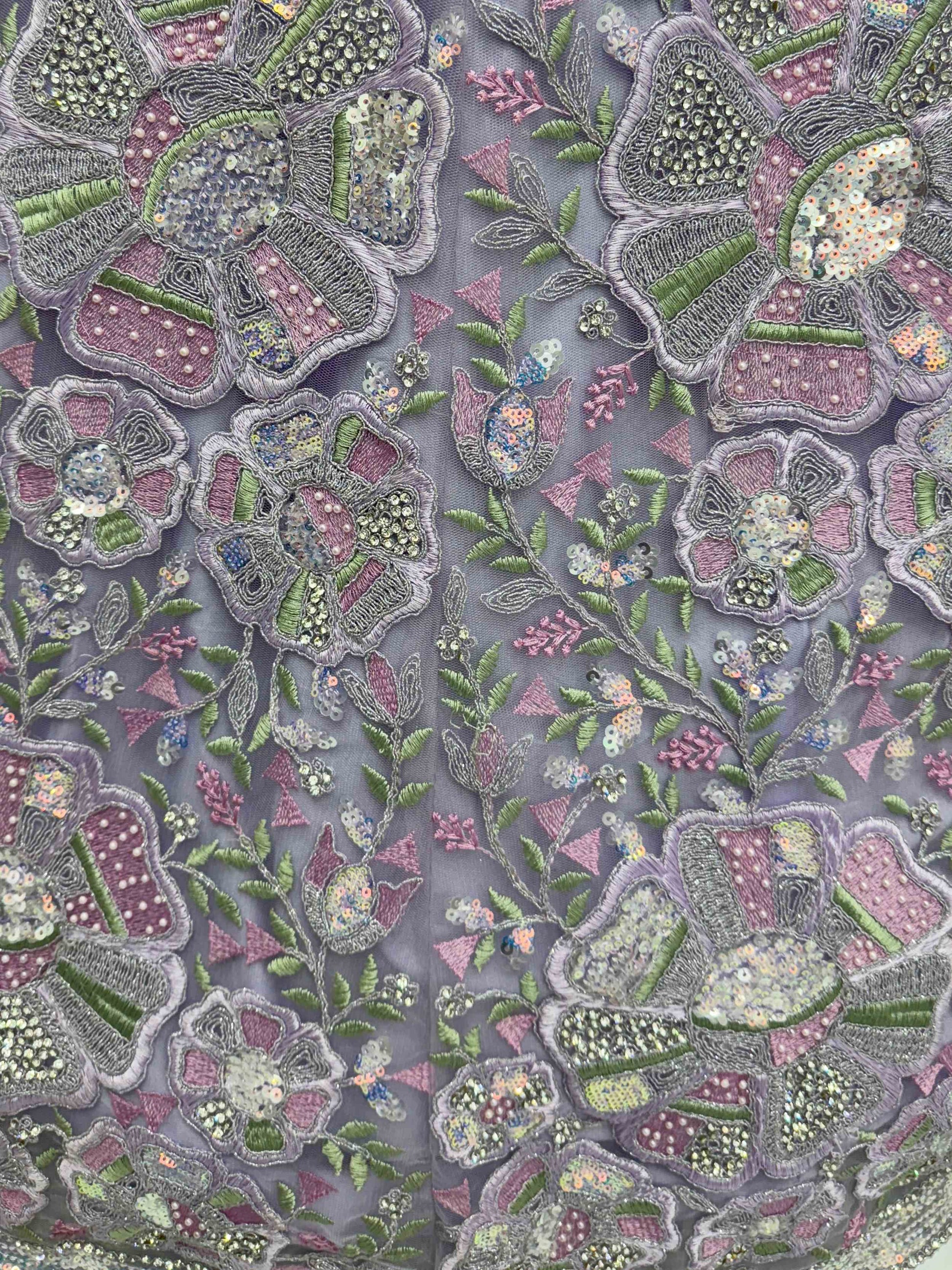 Outstanding Purple Net Zircon Work Bridesmaid Lehenga Choli