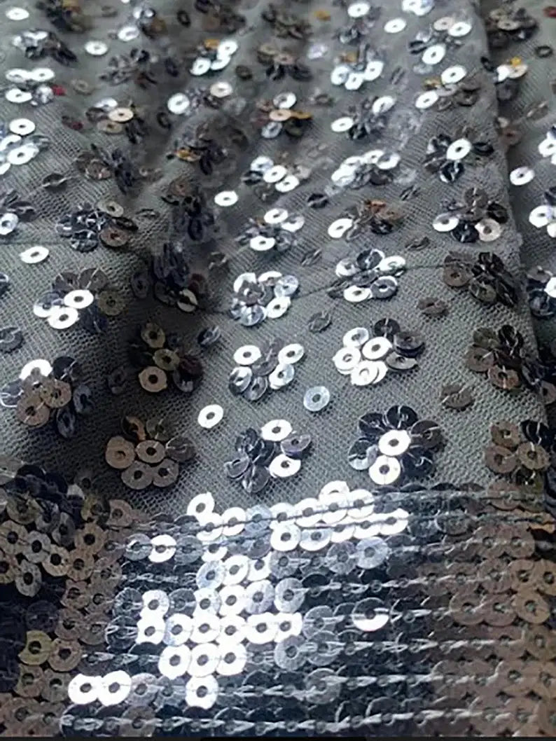 Gorgeous Grey Net Sequins Party Wear Lehenga Choli With Dupatta