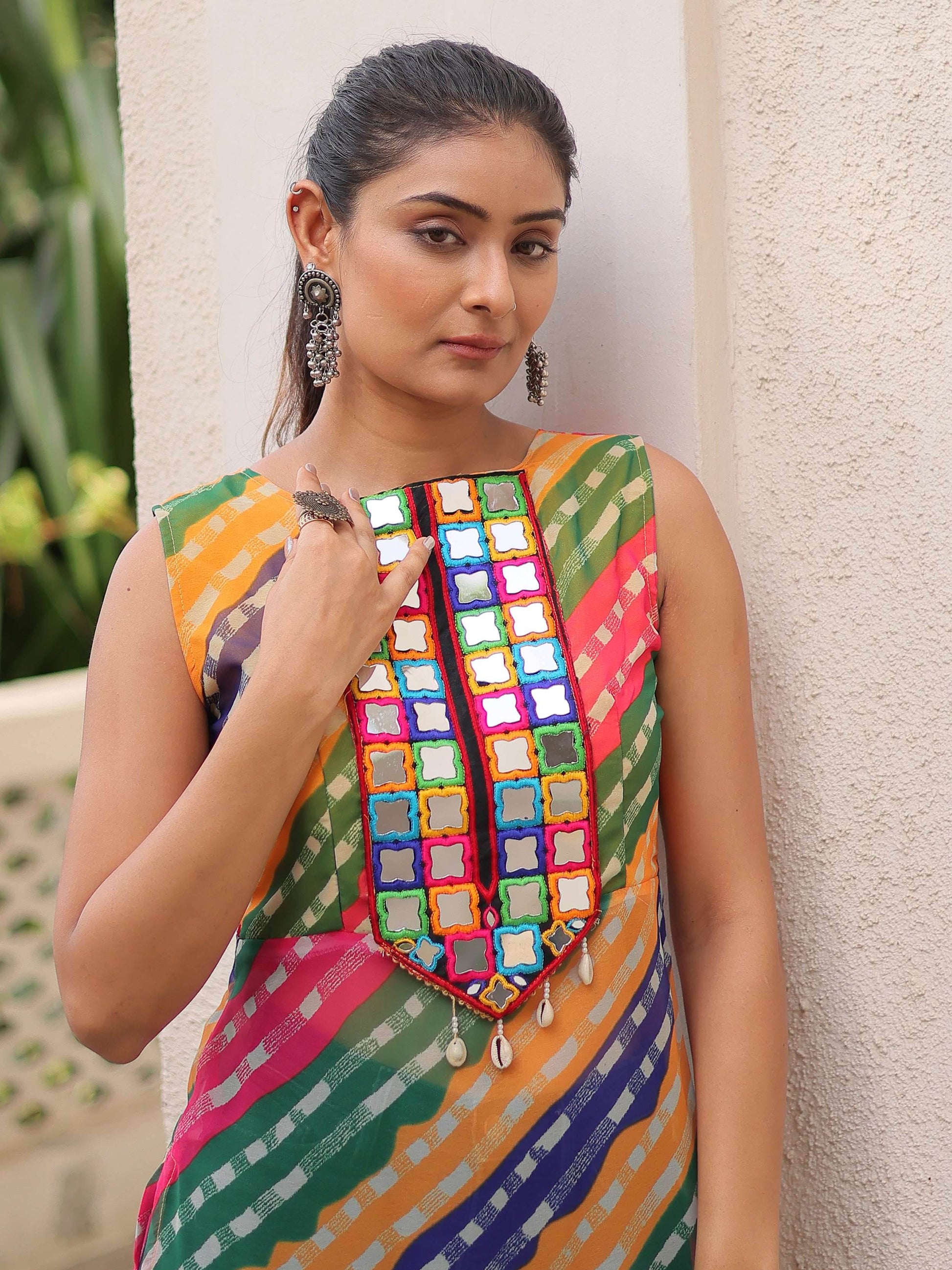 Lavishing Multi-Color Georgette Printed Navratri Wear Kurti